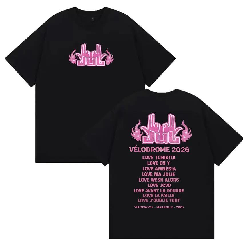 

Jul Velodrome 2026 French Rapper Concert Tracklist Graphic T-Shirt Men Women Casual Cotton Streetwear Tops 5XL різнокольоровий