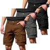 Men's Cargo Shorts 3-Pack with 6 Pockets, Button and Elastic Waist