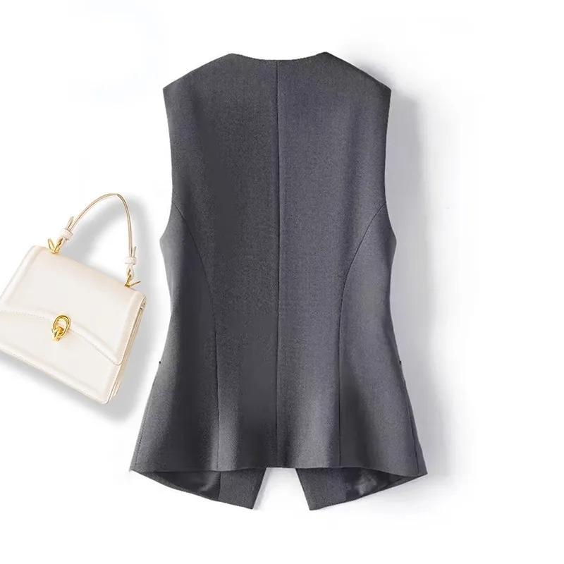 Suit Vest Women's Vest Jacket 2025 Autumn New Style Waist Commuting Versatile Slim Waistcoat