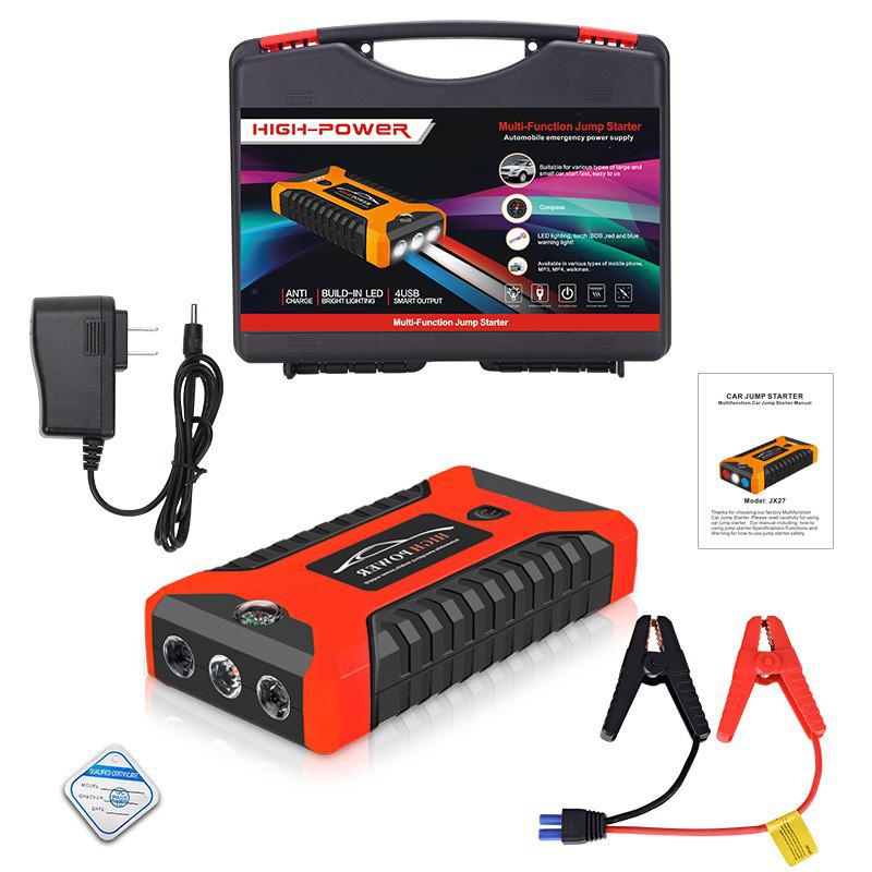 Powerful 12V Multi-function Car Emergency Jump Starter with Air Pump Integration