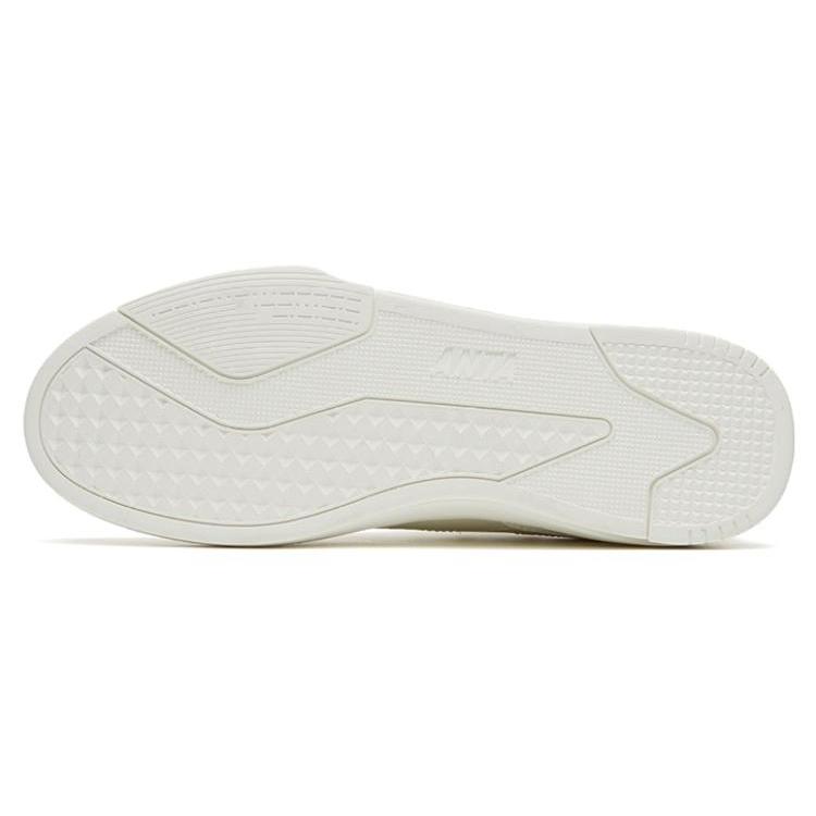 New Anta Life Collection Anti Slip Wear Resistant Low Top Skateboard Shoes Men's White 912328011-3