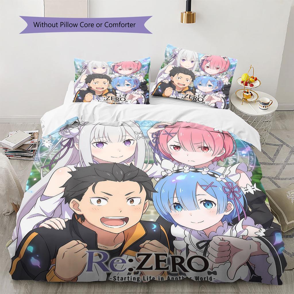 Re Zero Soft Duvet Cover Child's Bedding Set,Extra Large Size Holiday Gift Various Sizes Available -HE224