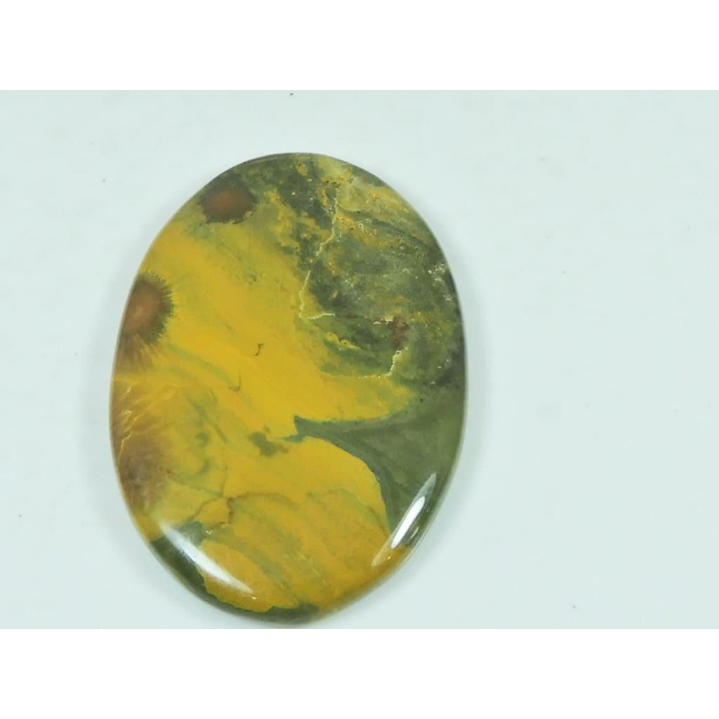 23X46X04MM Natural Ocean Jasper Oval Shape Cabochon Loose Gemstone 67Cts. G-341