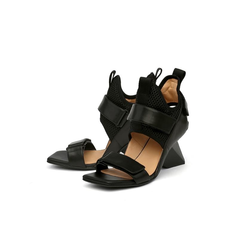 Lady Genuine Leather Shoes Woman Luxury Brand Design Gladiator Boots Women 2024 Summer Party High Heels Sandals Fashion Shoes