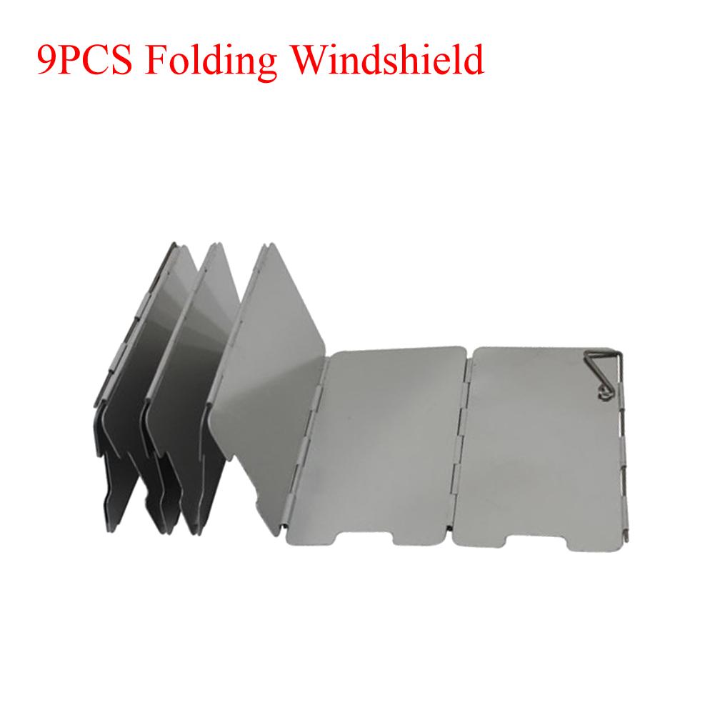 9/10/12 Plates Gas Stove Wind Shield Aluminum Alloy Foldable Windscreen Outdoor Camping Stove Windshield Burner Windproof Screen
