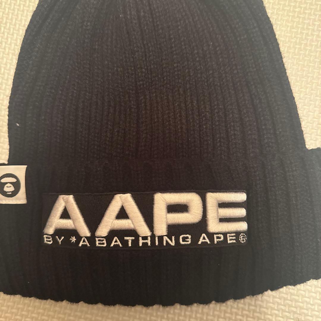 Used AAPE black knit hat