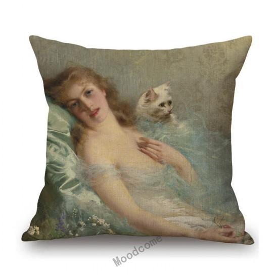 Royal Court Classic European Elegant Duchess Lady Madame Woman Noble Decorative Antique Style Sofa Pillow Case Cushion Cover
