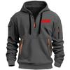 New Models Autumn Winter Men's Leisure Sports Multi-zip Arm Pocket Hoodie Jumper Hoodie Sports and Leisure Jacket