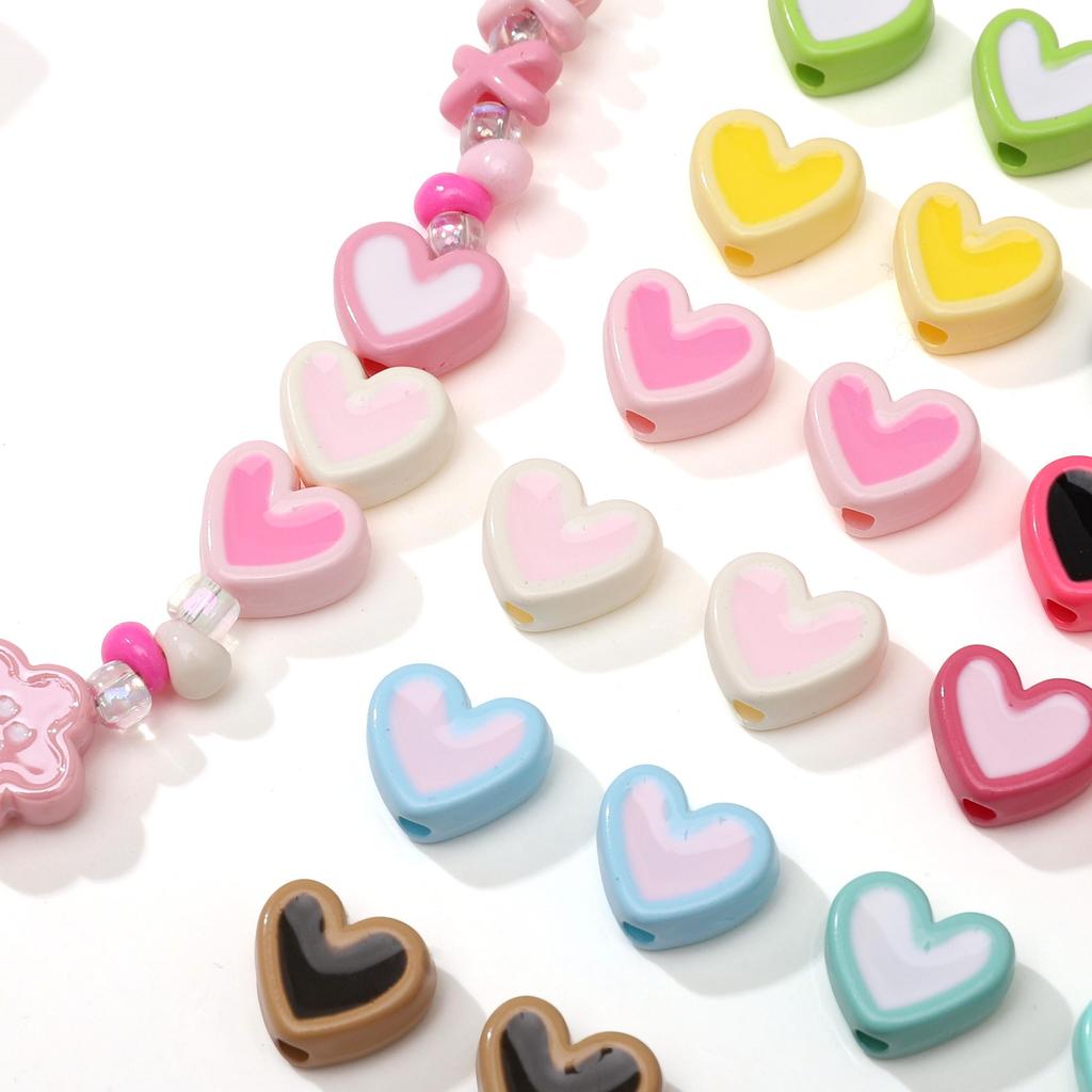 5/20Pcs Love Acrylic Beads Drip Oil Macron Series Beads For DIY Handmade Bracelets Necklaces Jewelry Making