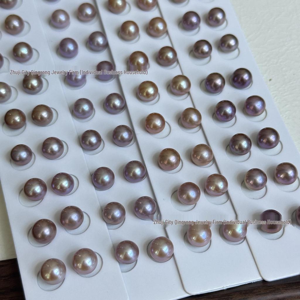 9-10mm Near-Round Flawless Purple Freshwater Edison Pearls, Undrilled Loose Beads.