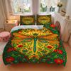 3PCs Dragonfly, Floral Pattern Design Cover Set, Breathable Fabric, Machine Washable (1 Duvet Cover + 2 Pillowcases) (Without Quilt) yy250911177