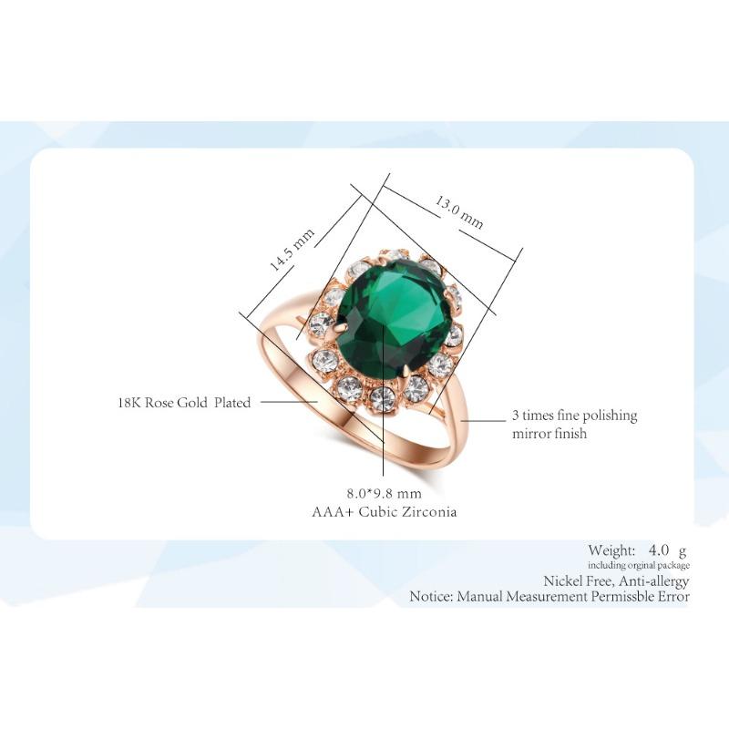 Bestselling Classic Jewelry Aaa Cubic Zirconia Emerald Wedding Jewelry Set Rose Gold Plated Accessories
