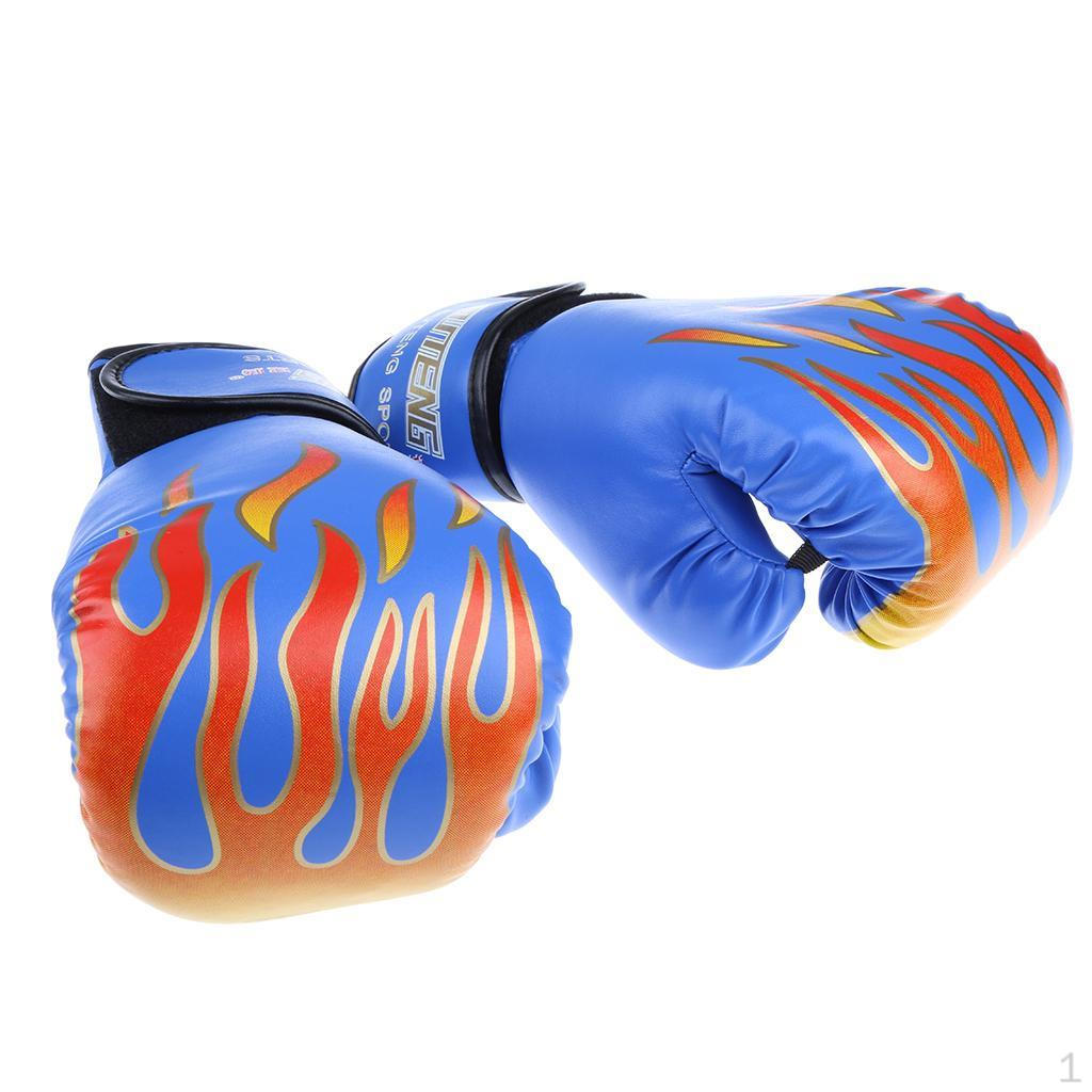 1 Pair Flame Muay Thai Training Punching MMA Sparring Boxing Gloves Breathable