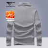 Men's Business Casual Long-Sleeve Polo T-Shirt with Warm Oxygen Tech