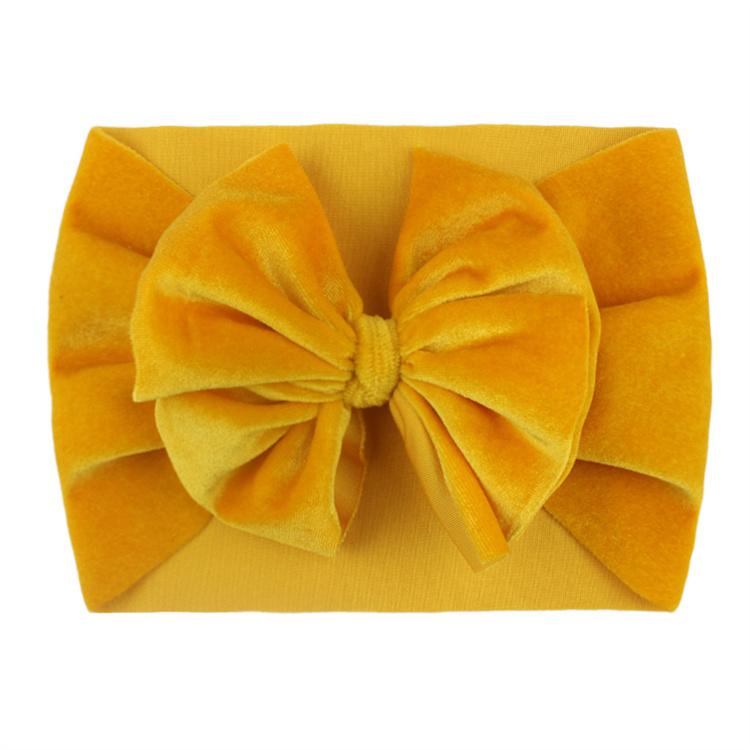 Super Soft Velvet Baby Headbands for Newborn Girls Elegant Bow Hair Accessories Wrap for Toddlers
