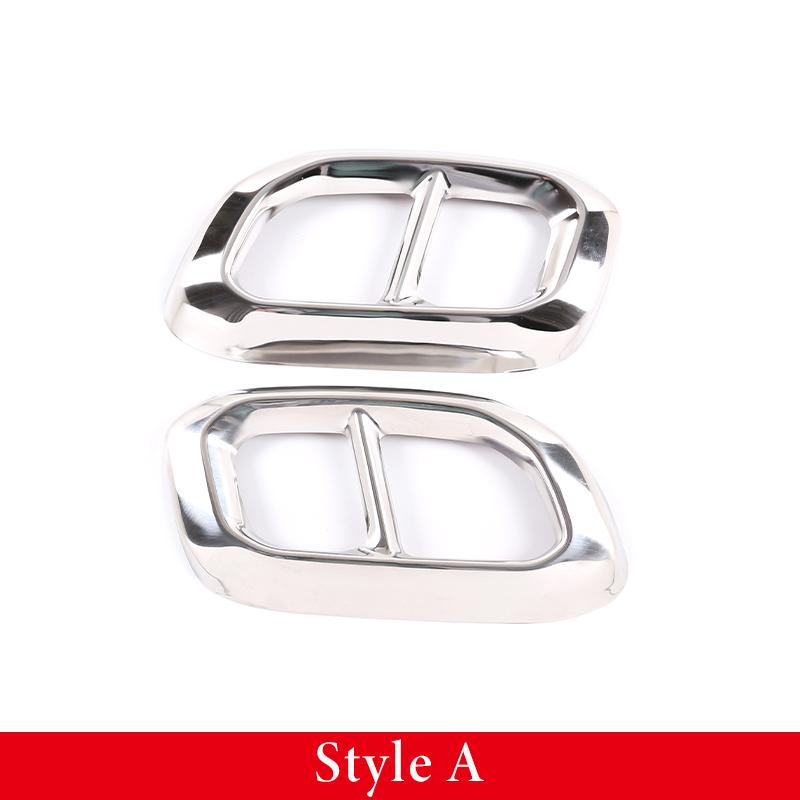 Tail Throat Exhaust Muffler Pipe Cover Stainless Steel Car Accessories For Mercedes-Benz GLC GLE GLS W167 X253 X167 2020-2022