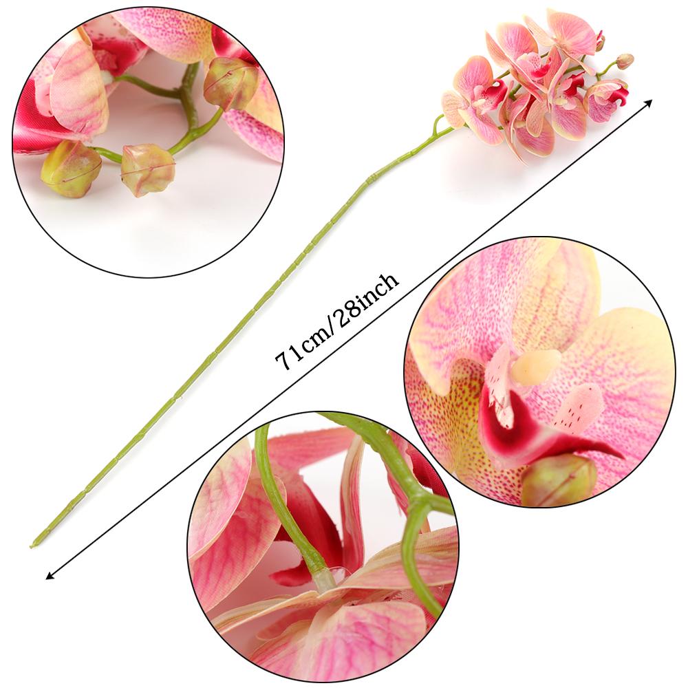 Simulation 3D Phalaenopsis 70cm Cloth and Plastic Artificial Flower Spray for Offices Coffee Houses