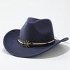New ethnic woolen western cowboy hat metal skull accessories jazz hat fashion versatile top hat