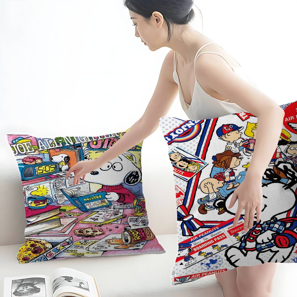 The S-Snoopy Show Cushion Cover Inches Farmhouse Decor Home Throw Pillow Covers For Couch Decorations