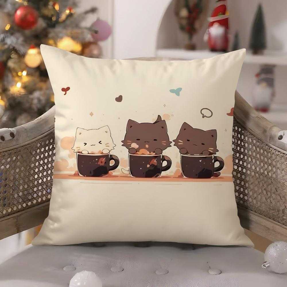 Love cats home decor pictures Pillow Case Comfort Sofa Bed Silky elegant Invisible zipper Decorative cushion cover