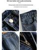 2025 Autumn Men's Blue Straight-Leg Loose Jeans, Fleece-Lined, Plus Size, American Retro Style, Thickened for Warmth.