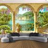 3d Pillar Arch Lake View Photo Wallpaper Building Murals Living Room Study Creative Home Decor Wall Mural 3d Frescoes