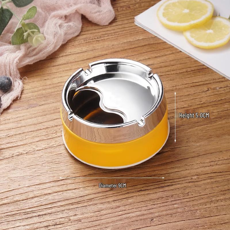 Creative Stainless Steel Ashtray with Lid - Anti-Fly, Ideal for Office, Bathroom, or Living Room