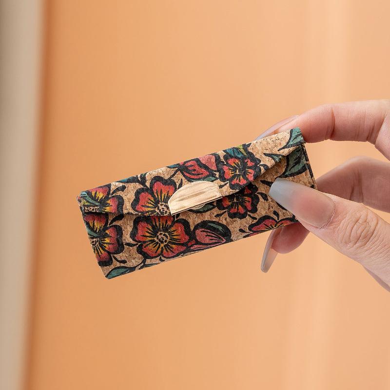 Retro-style Cork Lipstick Storage Box, Touch-up Mirror, Portable Mirror Mini Makeup Bag, Dirt-resistant Makeup Box