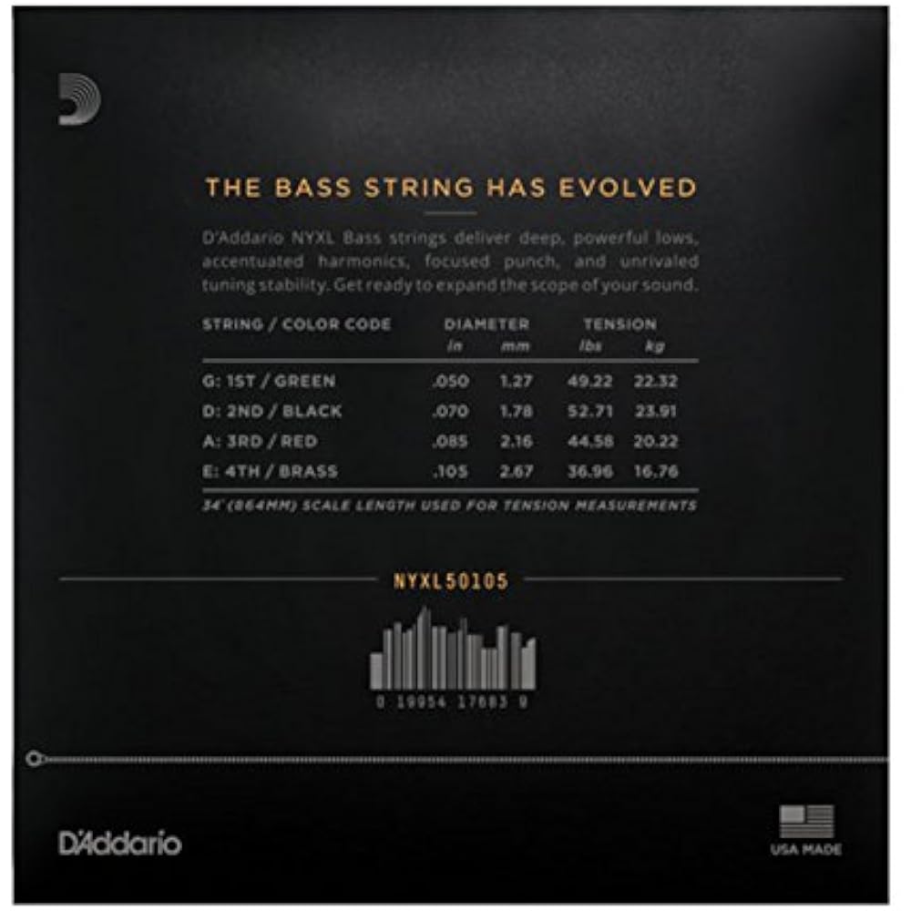 D'Addario Daddario Bass Strings NYXL Long Scale .050-.105 NYXL50105 [Domestic Genuine]