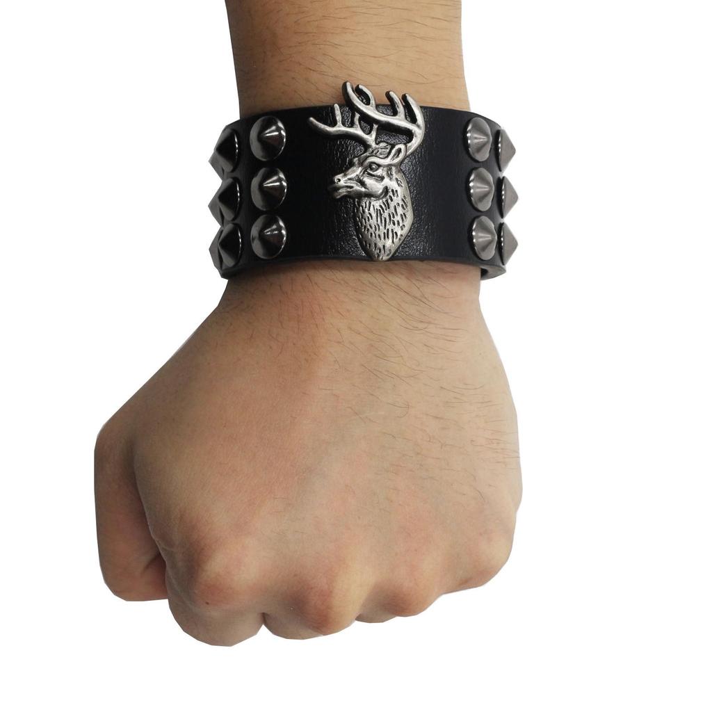 European and American Punk Rivet Leather Bracelet Fashionable Wristband