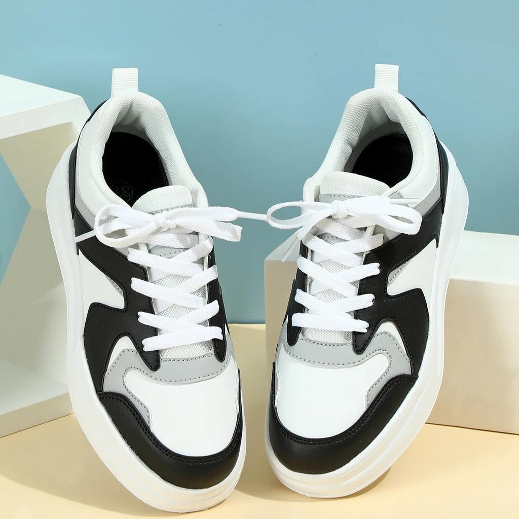 Fashion Board Shoes Ins Trendy Sneakers Women Men PU Leather Walking Shoes Casual Daily Shoes Platform Footwear Wear-resistant