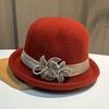 Hat lady autumn and winter fashion elegant basin hat knitted woolen top hat middle-aged and elderly mother warm bucket hat