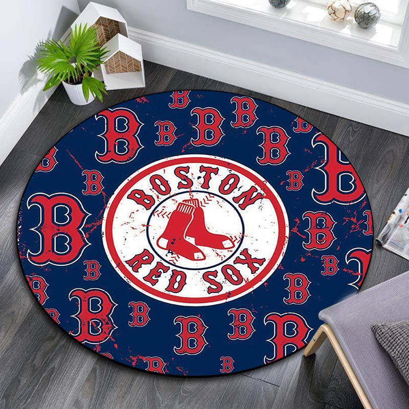 Boston Red Sox2,Round Area Rug,Carpet Rug for Living Room Bedroom Sofa Playroom Decor,Non-slip Floor Mat