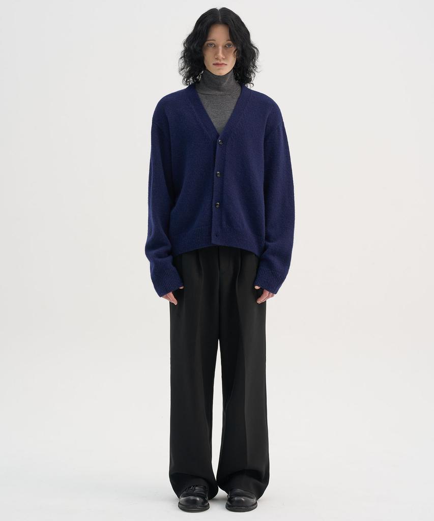 Trip Le Sens [100% Wool] Pure Light 4-Button Crop Cardigan_Midnight Blue