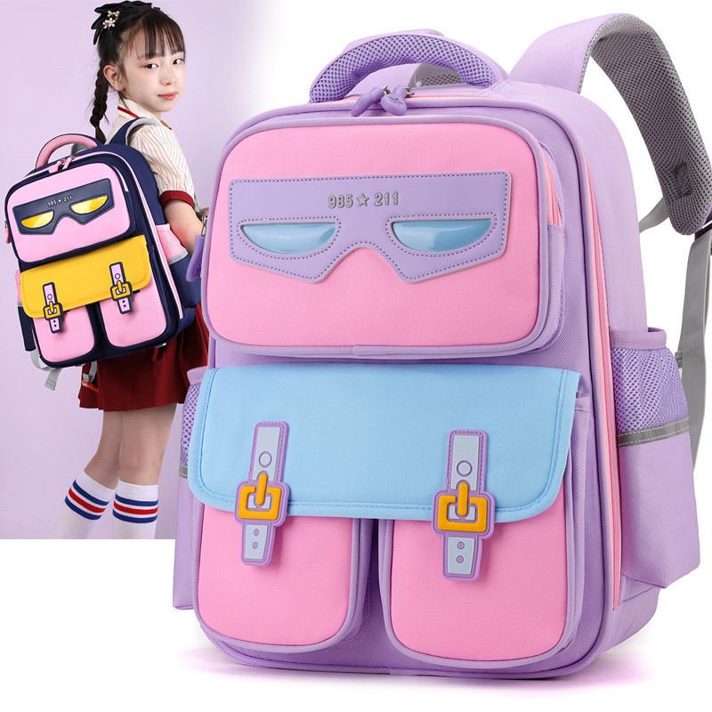 Adorable Cartoon Design Spacious School Backpack For Kids In Grades 1-5 Boys And Girls