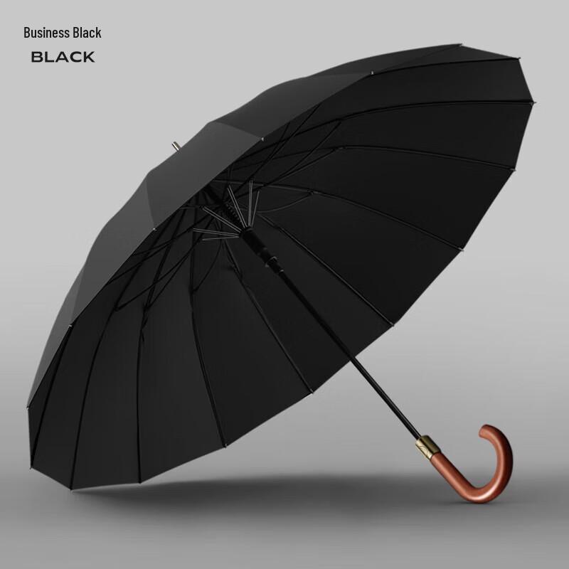 MAYDU M8002 Изогнутая деревянная ручка, длинный зонт для джентльмена