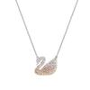 Elegante kleiner Schwan Diamant Schlüsselbein Halskette - Titanstahl.