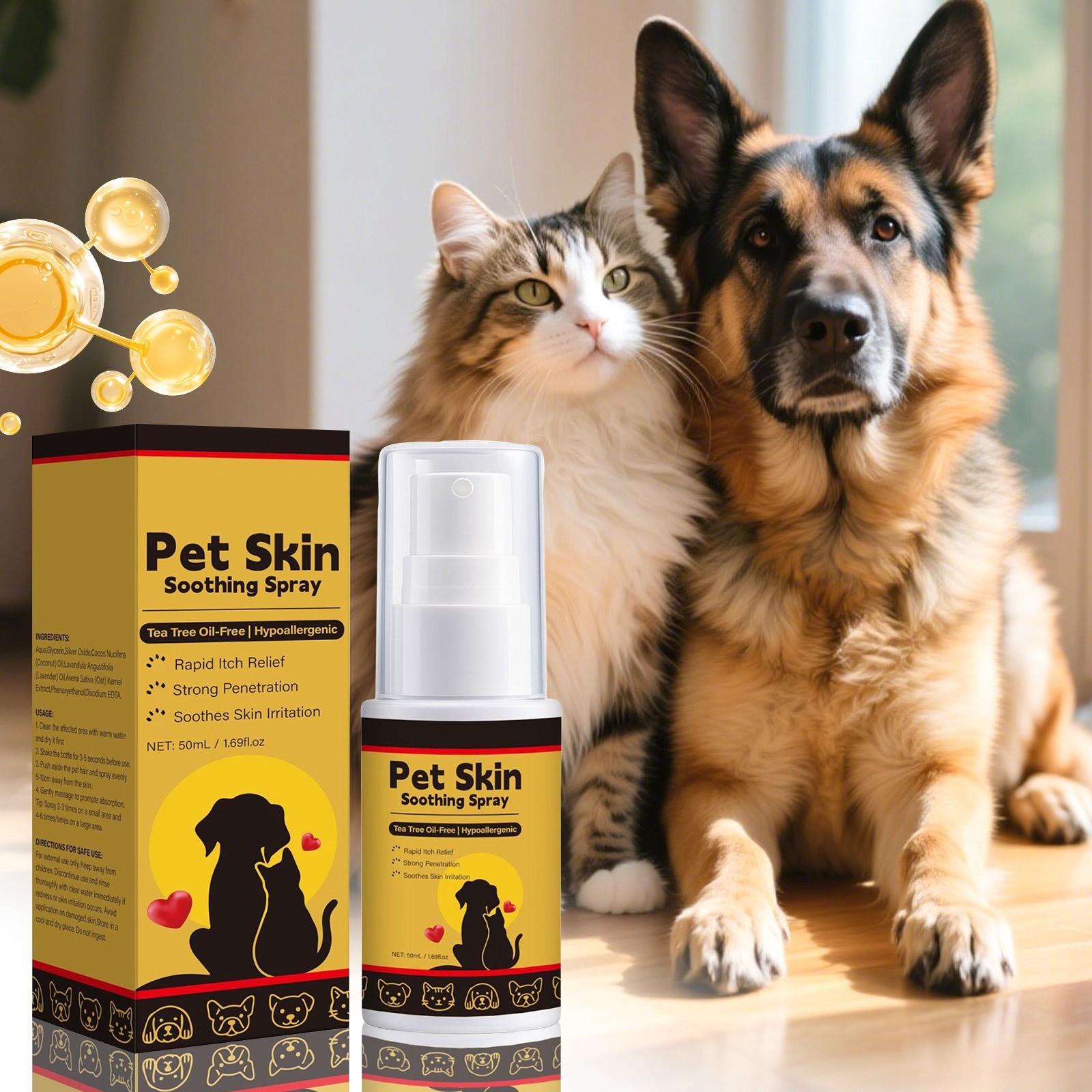 

Успокаивающий спрей для кожи питомца, Успокаивающий очищающий и смягчающий спрей, Спрей для ухода против зуда, Питательный спрей, 50 мл One Size белый