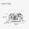 Metallic Pleated Dumpling Clutch - Luxurious Chain Bag for Parties