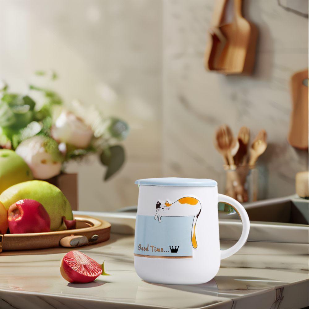 High Temperature Resistance Cat Ceramic Cup Decorative Tea Cup Cute Coffee Mug  Home Use