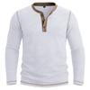 Mens Long Sleeve Henley Shirt Casual Autumn Winter Top
