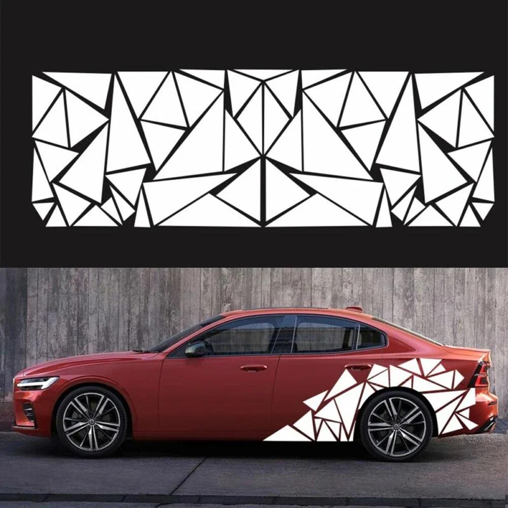 200x60cm Matt Black Creative Car Stickers SUV Truck Decoration Triangle Vinyl Decal Car Styling Stylish Stickers