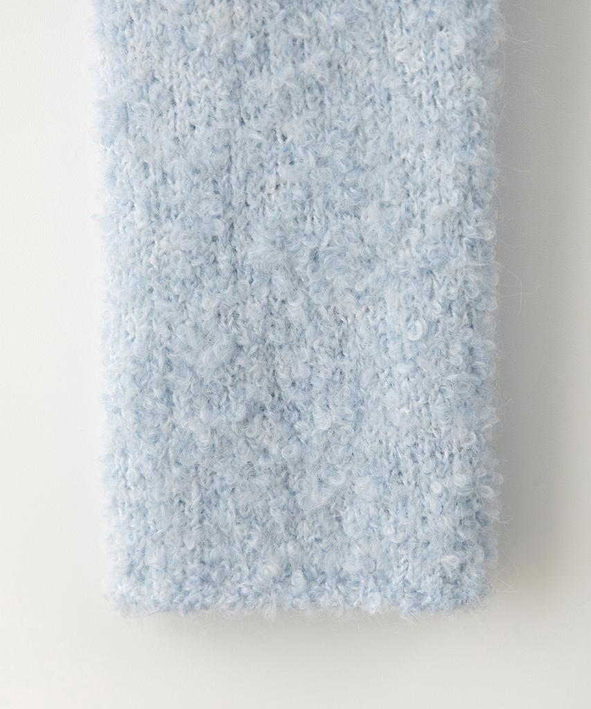 Sseomweeobeoteo Boucle Long Sleeve Knit - Light Blue