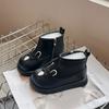 Warm Girl Boot Cute Cartoon Princess Girl Shoes Versatile Trendy Ankle Boot Anti Slip Short Boots Flat Bottomed Child Shoe Botas