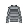 Maison Kitsune FW23 Fox Head Patch Embroidered Striped Long Sleeve T-Shirt Men tops Navy-Blue LM00105KJ0044-S480