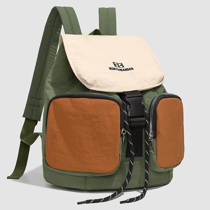 Color Block Student Schoolbag Men's Backpack Women's Large Capacity Multi-Pocket Backpack