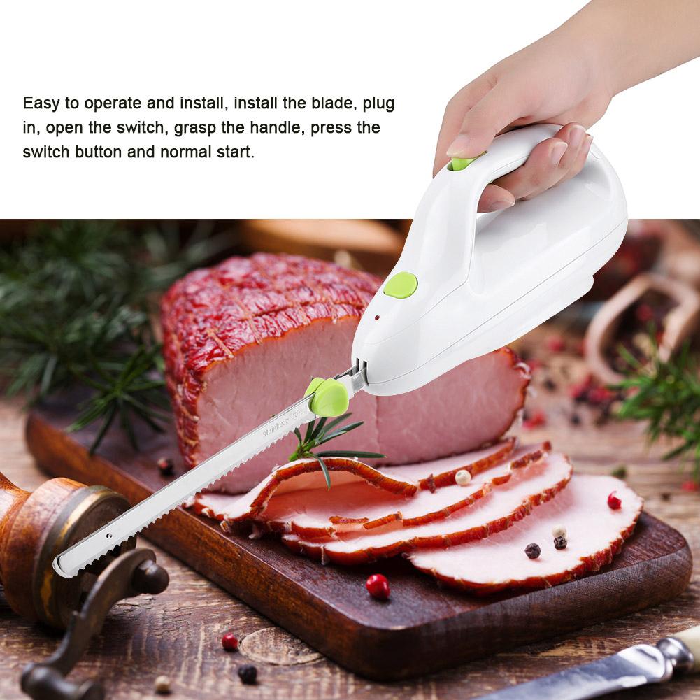 Kitchen Electric Bread Knife Automatic Toast Meat Cutter Stainless Steel Blade
