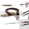 Fashion Solid Color Gold Character Avatar Decoration Women Slim Belt For Office Wear And Casual Outfits