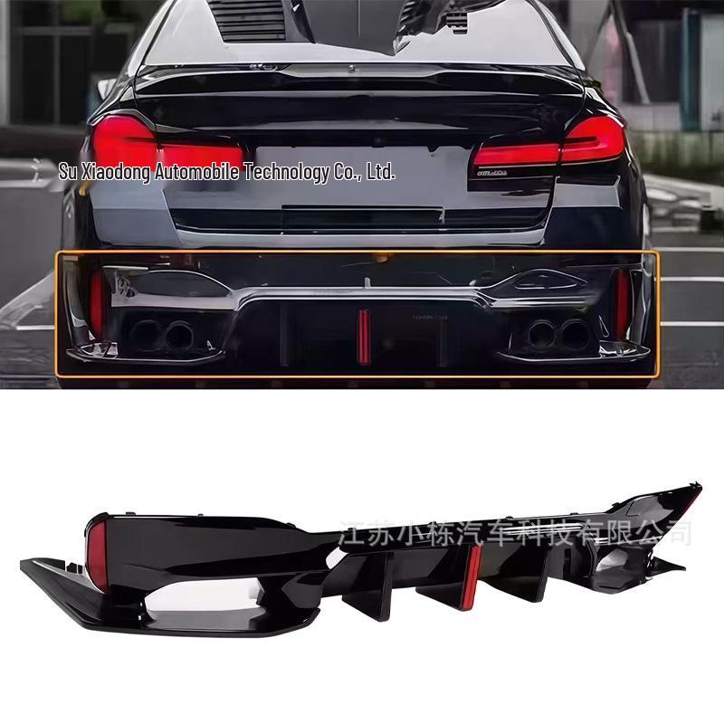 

BMW 5 Series (G30/G38) Rear Lip Carbon Fiber Diffuser & Lights - 3D Style Body Kit. With Lights