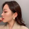Dongdaemun 925 Silver Pearl Stud Earrings - Retro French Elegance, Versatile Women's Accessory